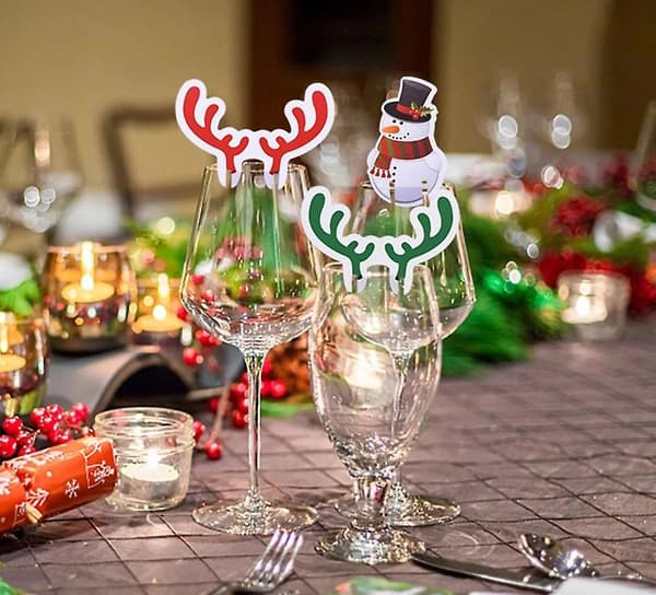 Juldekorationer för vinglas, 10 st, 50 st, 100 st Elder 100pcs