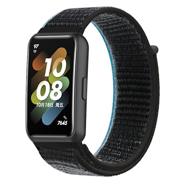 Nyloninen kellon ranneke Huawei Band 7:lle, säädettävä lenkkikiinnitys, vaihdettava urheiluranneke Charcoal