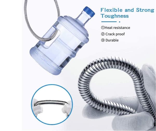 Dusj Slange 5m Ekstra Lang Rustfritt Stål Dusjhode Slanger, Med Solid Messingkobling, Universal, Anti-sprengning, Kromfinish. (500cm)