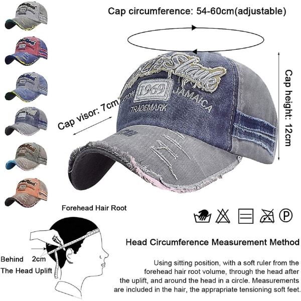 Baseball-lippis, klassinen, urheilullinen, rento kesälippis, yksivärinen aurinkohattu, unisex, säädettävä, Rock Shark, vintage, kulutettu puuvillainen baseball-lippis