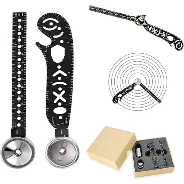 Multifunktionellt ritverktyg Mångsidigt ritverktyg Böjd magnetisk linjal Gradskiva Combo Och Mini Kompass