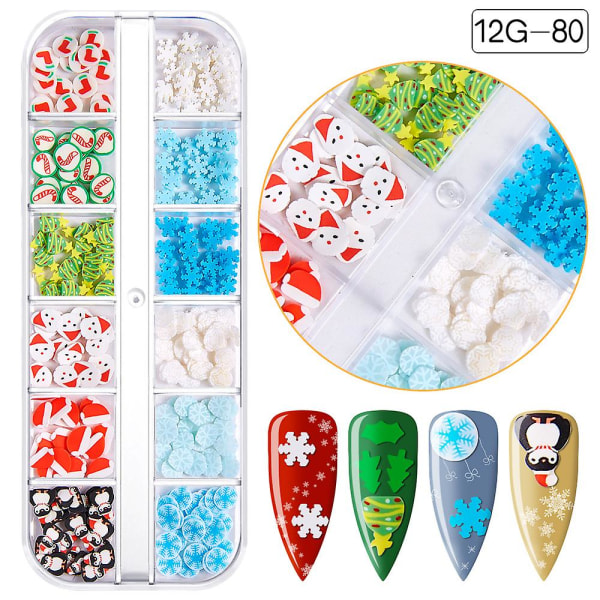 Färgade paljetter Nails Art, Glitters Thin Paillette Flakes Stickers, Christmas Nail Decals style 4