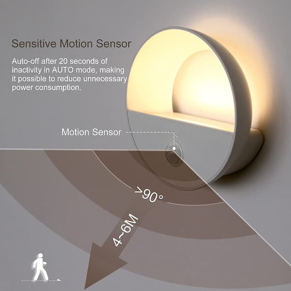 2 Pak Indendørs USB Genopladelige LED Bevægelsessensor Lamper