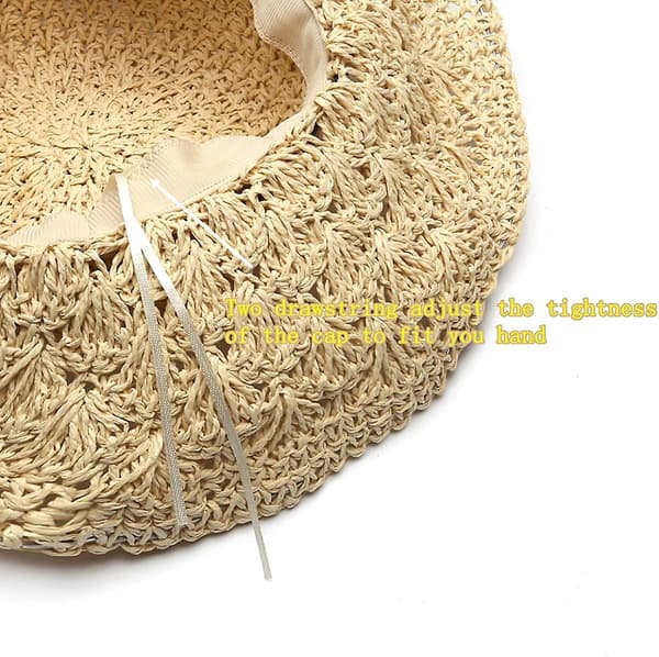 Sol Stråhatte til Kvinder Foldbar Floppy Strand Sommerhat Oversized Vævet Bred Style 1