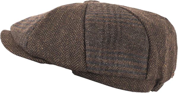 Ull Tweed Panel Peak Newsboy Caps