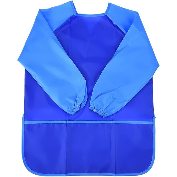 Långärmad konstklänning för barn, Acsergery vattentätt målningsförkläde (blå) Present