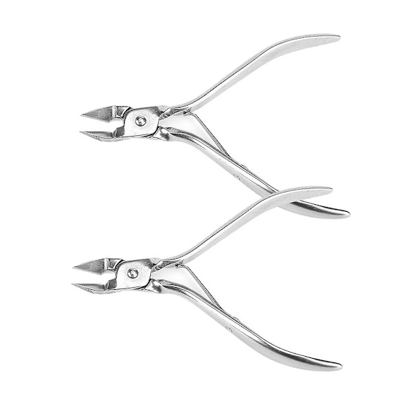 2 st ställ nagelbandstång för hemmabruk, franska handtag, sax för död hud (enkel fjäder)