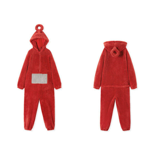 Unisex Teletubbies Kostymer Disi Onesies Lala Cosplay Pyjamas Vuxna Pyjamas Djur Sovkläder Jumpsuit röd M