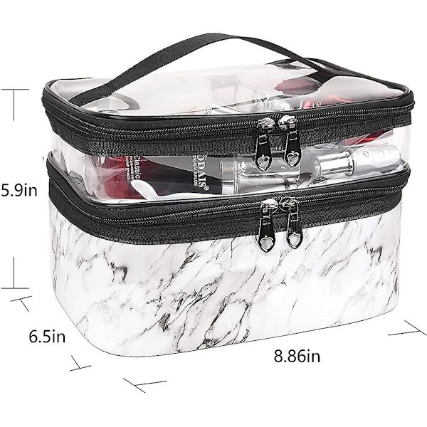 Makeup-väskor Dubbla lager Resekosmetiska väskor Makeup Organizer Toiletry Bags