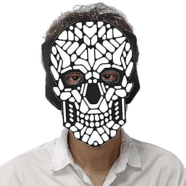 El Skull Mask Ääniohjattu Valoisa Naamio Halloween Pääkallo Juhlat Cosplay Rekvisiitta