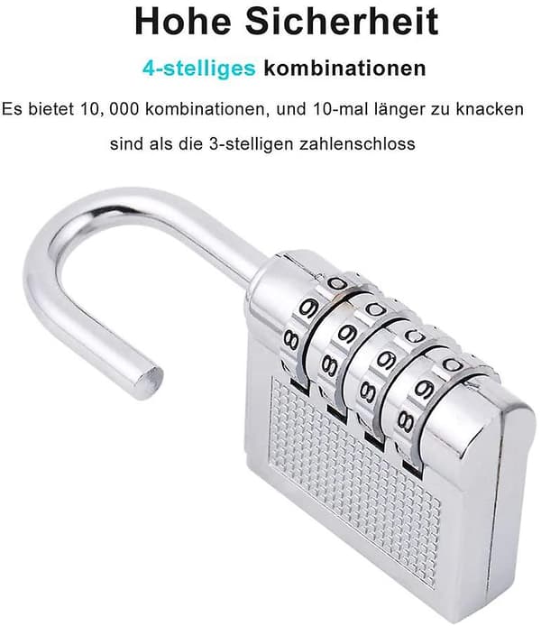 Låskod 4 siffror. Hänglåskombination Lås Skåp För Gym. Källar Dörr