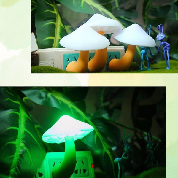 Sopp Sensor LED Nattlys Plugg Sopplys, Egnet For Soverom, Baderom, Trapper, Korridorer green style style4