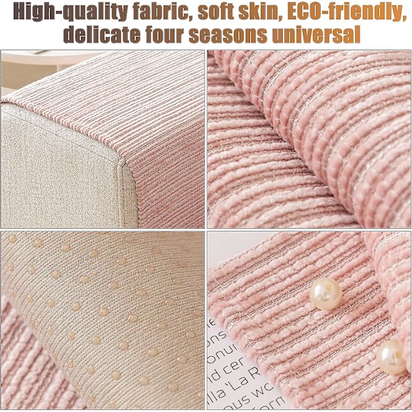 2023 Nye Sofabetræk Chenille Sofabetræk Til 3 Personers Sofa, Skridsikkert L-formet Sofabetræk, Møbelbeskytter Sofabetræk Til Hynder Pink Sofa cushion 90x180cm