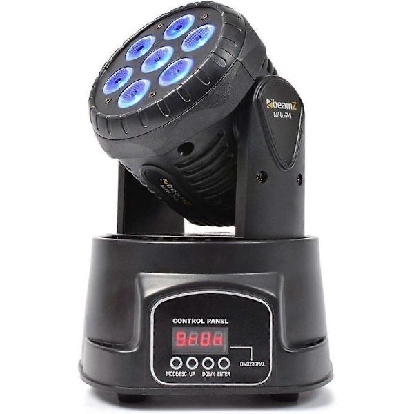 MHL74 Mini Lyre Wash - 7x LED RGBW LED 10W Färgstroboskop DMX och fristående lägen master/slave-funktionalitet Pan 540 Tilt 180 perfekt för bar/nattklubb US