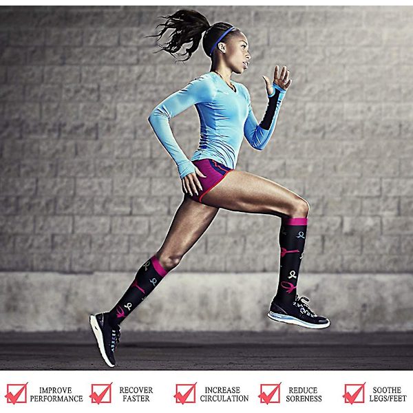 3/5/8/14 Par Nylon Kompressionsstrumpor Knähöga Sport Fantasier För Kvinnor