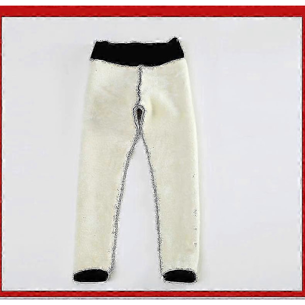 Vinter Sherpa Fleeceforet Leggings for Kvinner, Høy Midje Elastisk Tykk Kashmir Leggings Pluss Varme Termiske Bukser black L