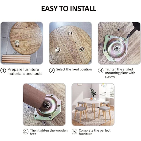 12-tums möbelben, runda massiva träbordsben, moderna ersättningsben i mitten av århundradet, perfekta för Ikea-bord, soffa, säng, soffbord, benuppsättning 20inch Beech Wood 122.375*1.625 inches