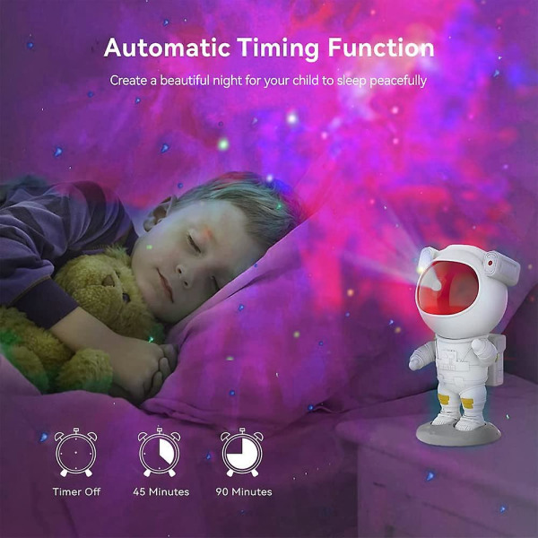 Astronaut Lysprojektor, Stjerneprojektor Galakse Nattlys For Barn, Astro Stjerne Nebel Led Lampe For Soverom Med Timer Og Fjernkontroll For Voksne