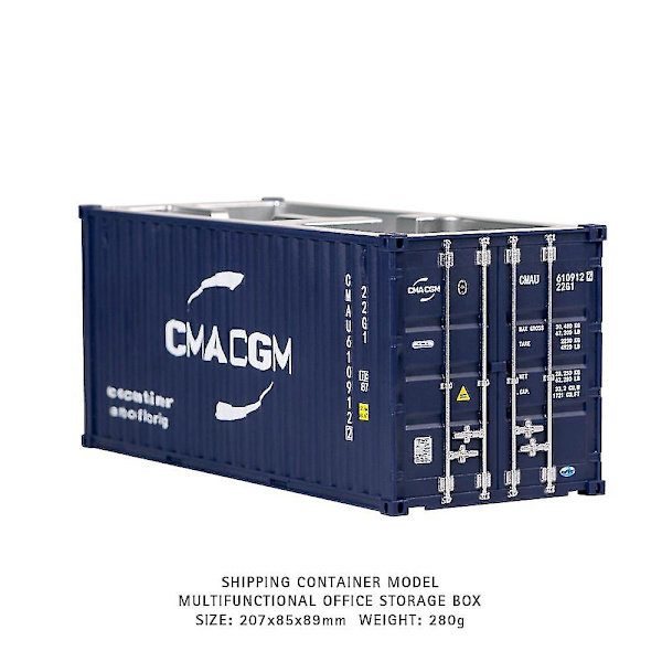 20ft Mini Skibscontainer Model Legetøj Cargo Container Maritimo Die-Cast Container Skibsboks Penholder Kontorgaver Tilpasset Logo APL 30 Pen holder
