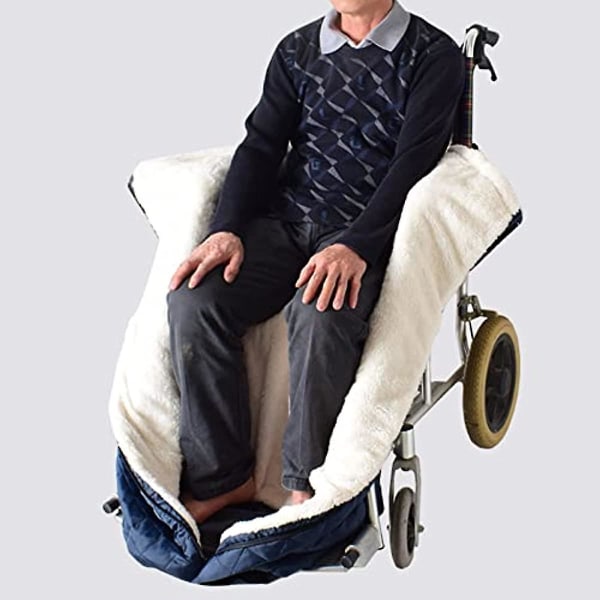 Dubbellagers rullstol Varmt fleeceöverdrag Rullstolsfilt Vattentät knäfilt för äldre Universal passform för rullstolsfilt