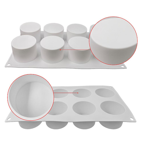 Lku Multicavity Muffins Hvidt Bageform, Silikone, 8 Huller