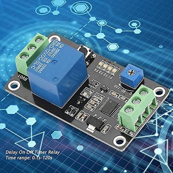 Timer Relæ 5v 12v 24v Justerbart Timer Forsinkelses Relæ Modul Selvlåsende Trigger Forsinkelses Kontroller Forsinkelse Til Frakoblings Modul (dc12v)