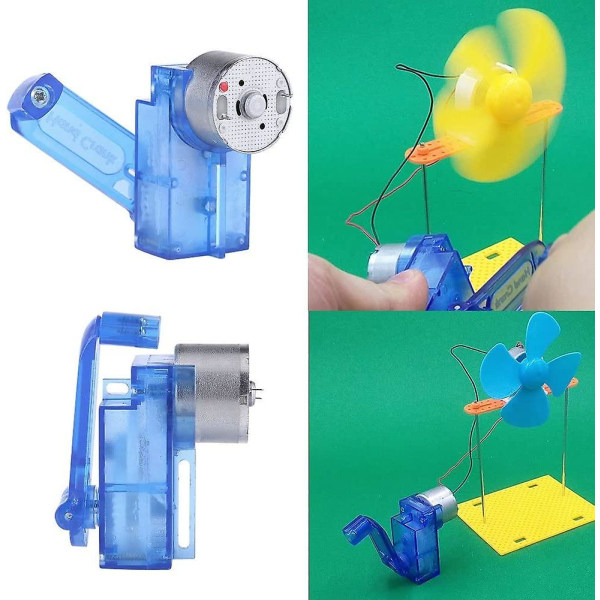 Mini handvev elektrisk generator DC nödströmförsörjning manuell dynamo kraft med blått transparent akrylfodral
