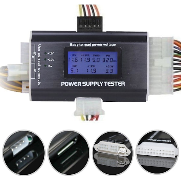 LCD Computer Strømforsyningstester - 20/24 Pins