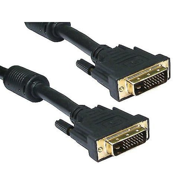 DVI-D Dual Link 24+1-stifts hane till hane-kabel med ferritkärnor, guldpläterad