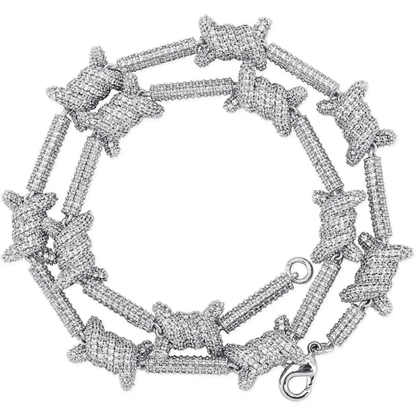 10mm Iced Out taggtråd länkkedja 6 gånger 14k guldfyllt halsband för män Hip Hop Rapper Tillbehör