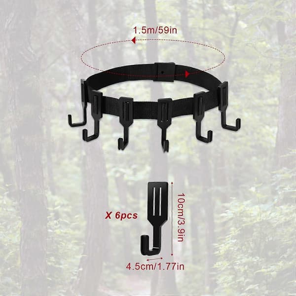 Treestand Remstropper, Sorte Treestand Rem Multi-Kroge Stropper Jagtudstyr