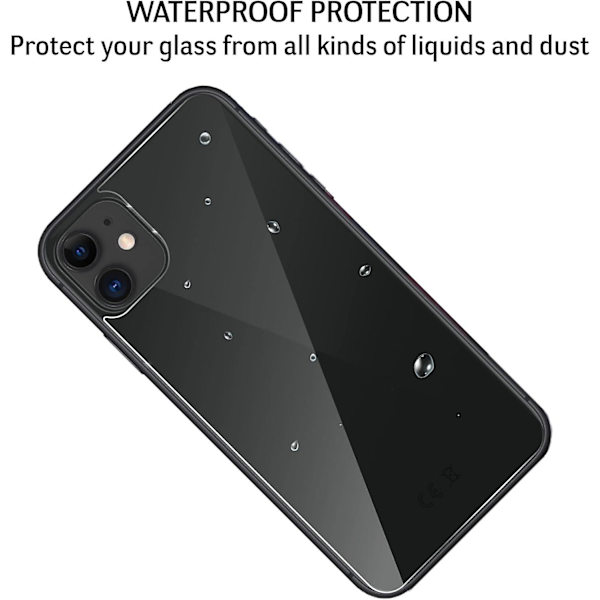 Bakre härdat glas för iPhone 11 [2 stycken], genomskinligt skärmskyddsglas bak, bubbelfri skyddsfilm, 9h
