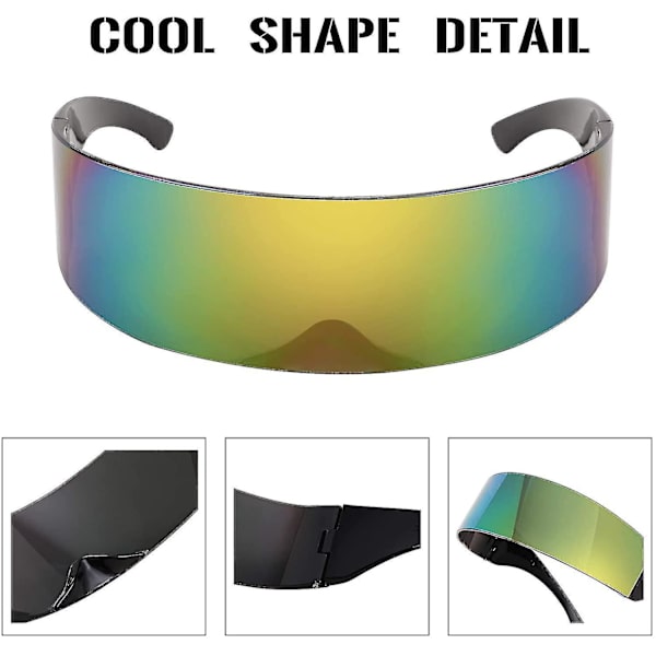 80'er Futuristic Visor Cyber Solbriller Mænd Kvinder Futuristic Punk Style Cosplay style4