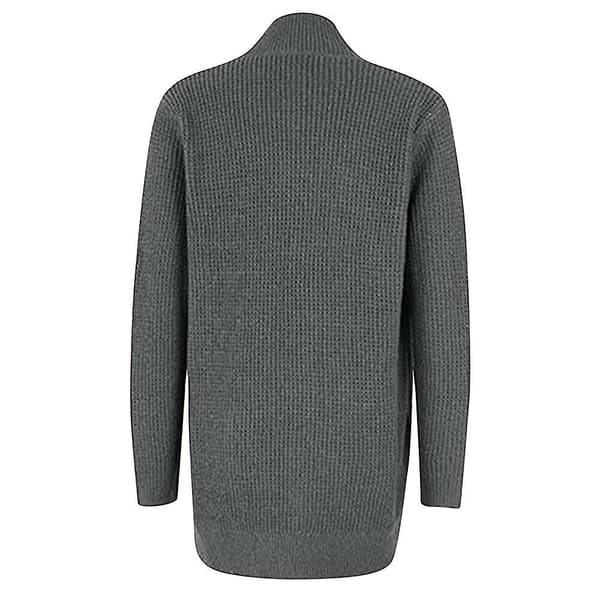 Langærmet åben front afslappet løs blød strik cardigan sweater overtøj til kvinder Khaki Medium