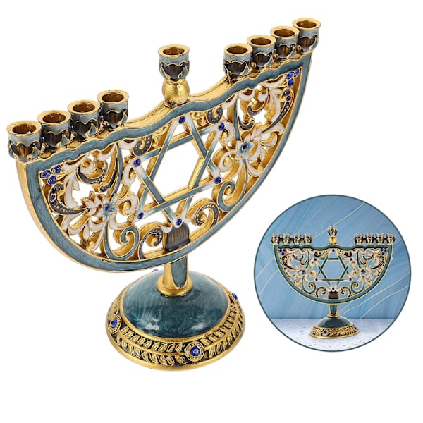 Hanukka Lysestake Legering Lysestake Fest Festival Lysestake Skrivebordsdekorasjon