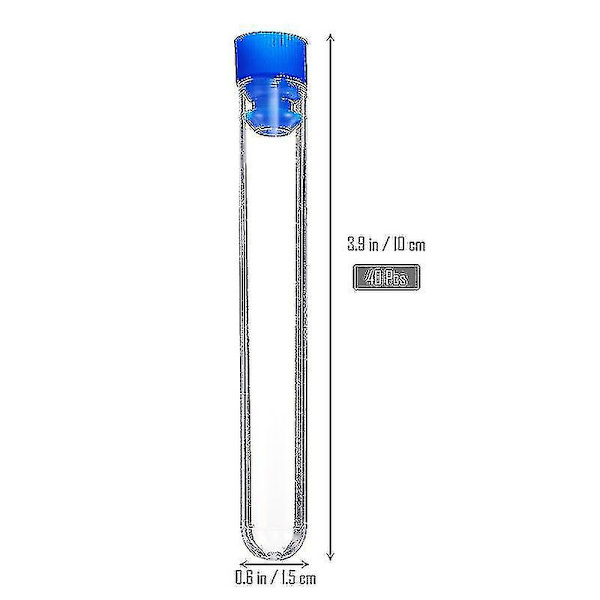 40 stk. Reagensglas Engangsreagensglas Plastikrør Med Propper Beholdere Rabat