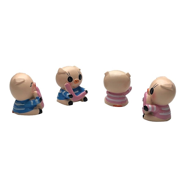 Söpö auton kojelaudan koristelutarvike, LOVE Pieni possu sisätilojen sarja auton possukoriste Auton muotoilu possu - 4 kpl/setti