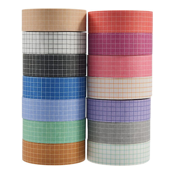 Premium 14-pack dekorativ Washi Tape Set - 393 tum i längd och 15 mm bredd - Perfekt för scrapbooking, gör-det-själv-hantverk, bullet journals, planerare, jun