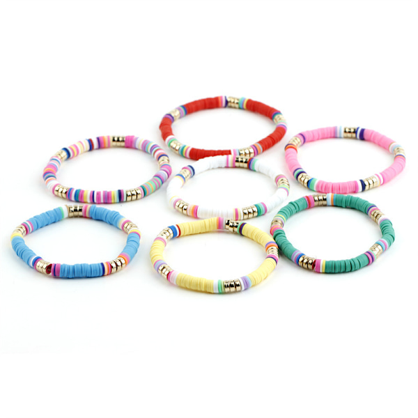 7 stk. Smykker Boheme Regnbue Smykker Flerfarvet Armbånd