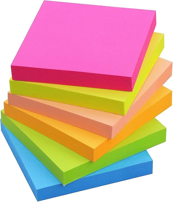 Färgglada Sticky Pads - 6 Färgglada Sticky Notes 3x3 (6 Pack/förpackning)
