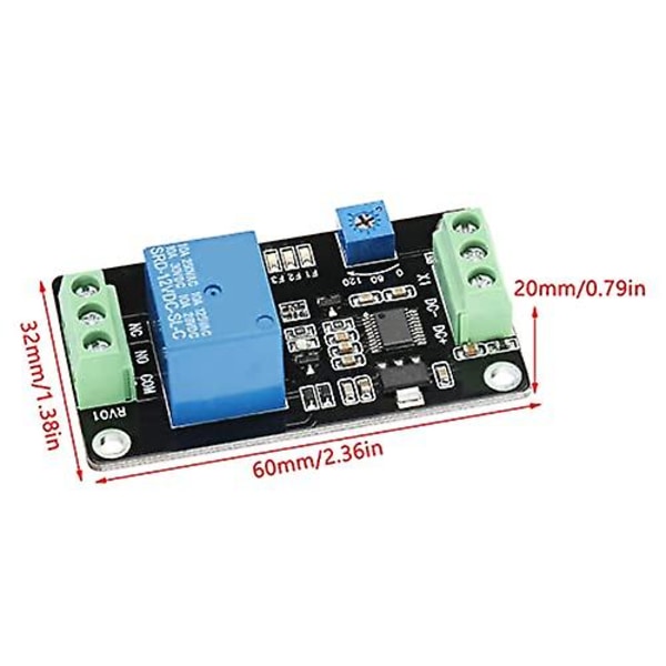 Timer Relæ 5v 12v 24v Justerbart Timer Forsinkelses Relæ Modul Selvlåsende Trigger Forsinkelses Kontroller Forsinkelse Til Frakoblings Modul (dc12v)