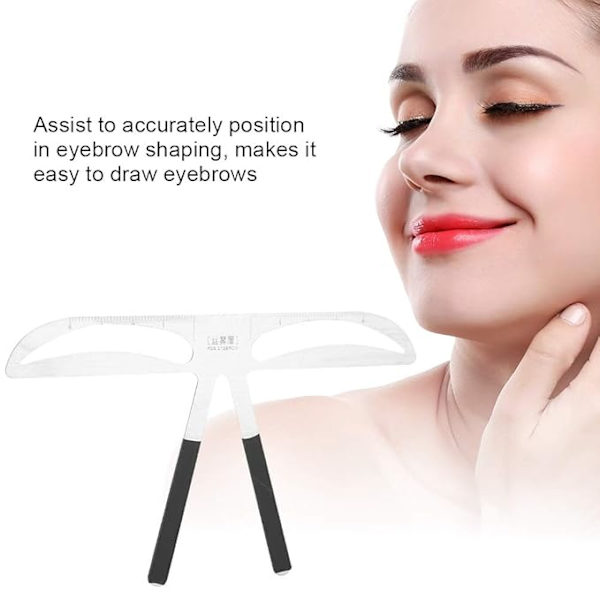 Professionel Øjenbryns Skabelon - Formende Stencils Makeup Permanent Tatovering Øjenbryn Balance Lineal Dame Regel Make-up Værktøj Naturlig Effekt og Simpel