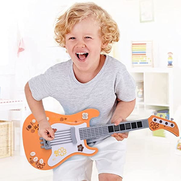 Rpporm Barn Gitarr Med Ljus Musik Elektrisk Gitarr För Småbarn Flickor Pojkar Nybörjare Rosa Stol Barnband Red One Size
