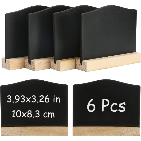 6-pack Mini svarta tavla skyltar, kök anteckningar krita tavlor med stativ 10x7,2 cm liten svart tavla