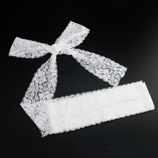 3-tums vit spetsband Spetstyg Dekorera elastisk blommig Stretchsömnad Spetskant 10 yards
