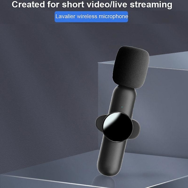 Mini trådlös lavaliermikrofon bärbar lätt sändare + mottagare Lightning Lavalier Mic