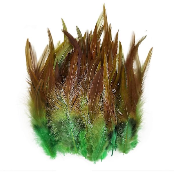 1000 stk. Saddle Hackle Hane Fjer Xixi light green