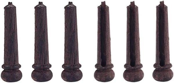 Gitarrbrobryggar i rosenträ, akustisk gitarr, strängstift, spårade, träändstift, ersättningsdelar, 6 st