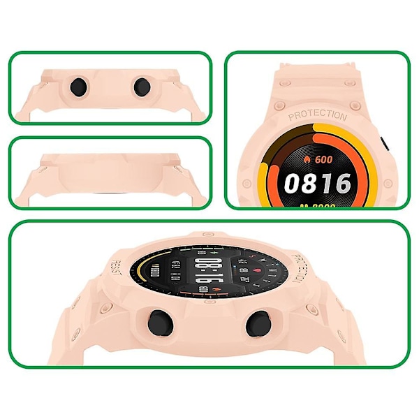 Farvet sportsurrem + urkasse til Xiaomi Mi Watch, TPU udskiftningsurrem med spænde Pink