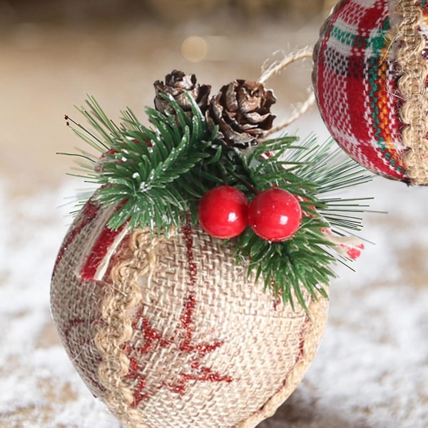 9 Stykker Julekuler Julekuler Skumpynt Juletrekuler Hengende Kuler Med Kongler Og Bær For Juletre Gran D